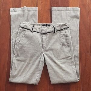 Nanette Lenore pants grey & white striped pants with ribboned detail in size 2